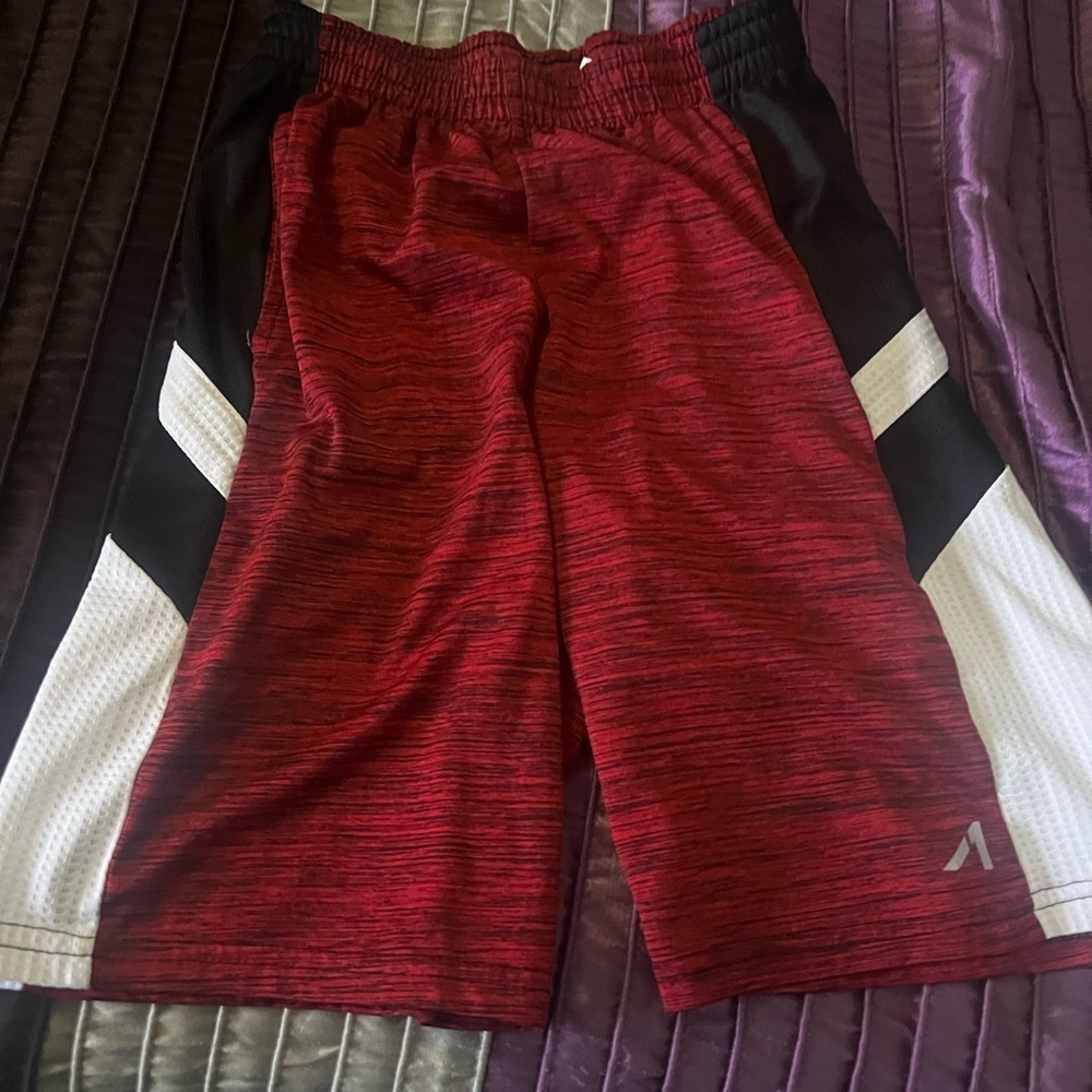 Kids Red and Black Athletic Shorts
